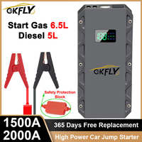 GKFLY urządzenie do uruchamiania awaryjnego samochodu 20000mAh 1500A 12V urządzenie zapłonowe Power Bank wzmacniacz do akumulatora samochodowego ładowarka do rozrusznik samochodowy Diesel benzynowych 1